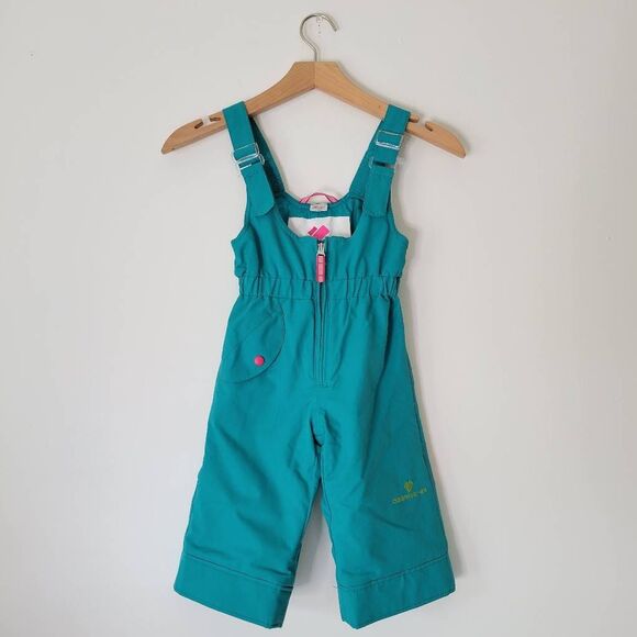 Obermeyer Toddler Snow Bib Ski Pants Girls 1 Teal I-Grow Insulated Winter Overal - Picture 1 of 6